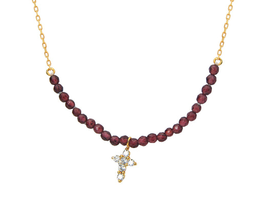 Garnett Mini Golden Cross Necklace Necklaces