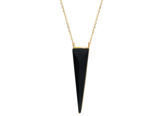 Black Onyx Triangle Necklace Necklaces