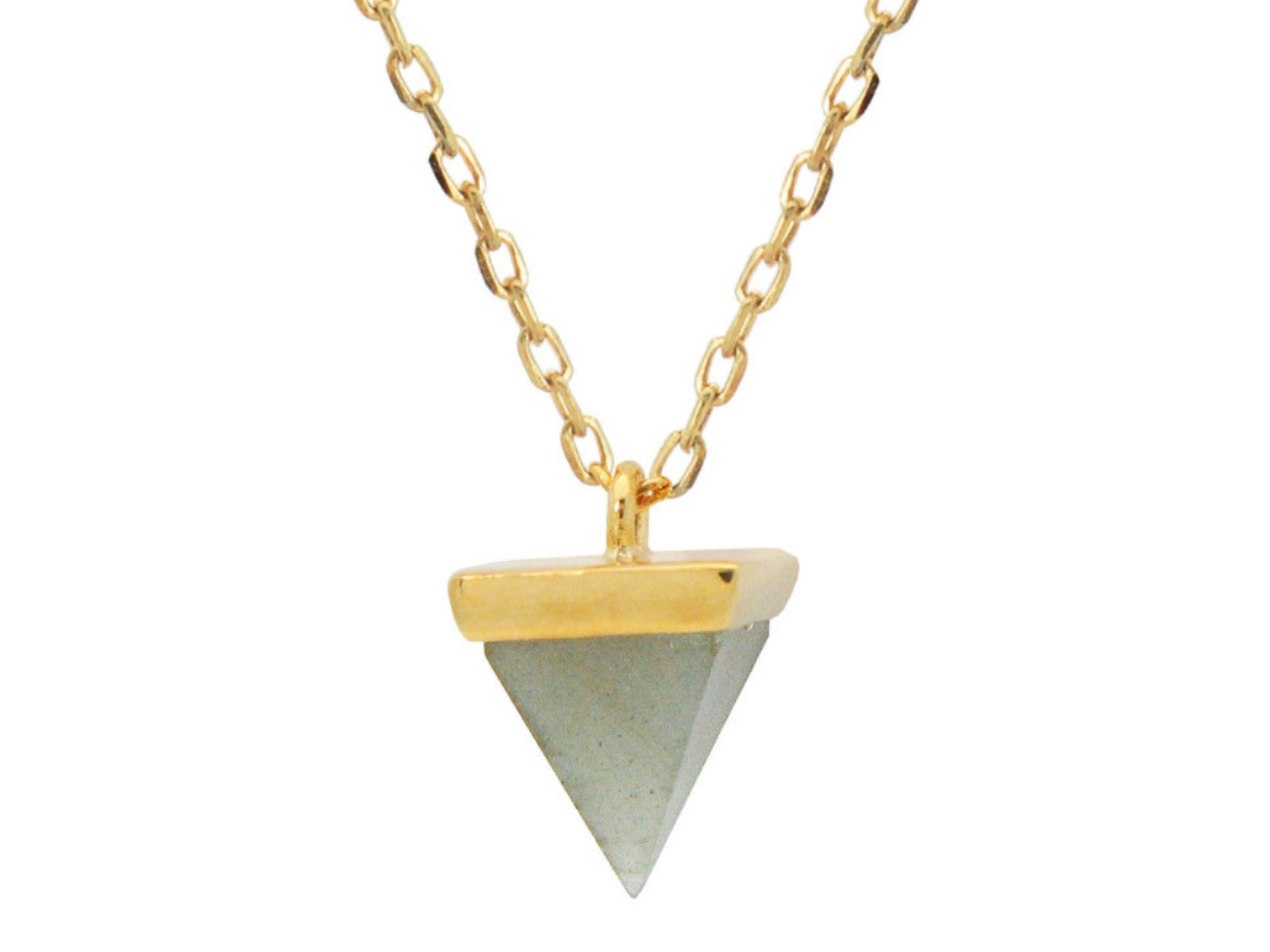 Golden Agate Pyramid Necklace Necklaces