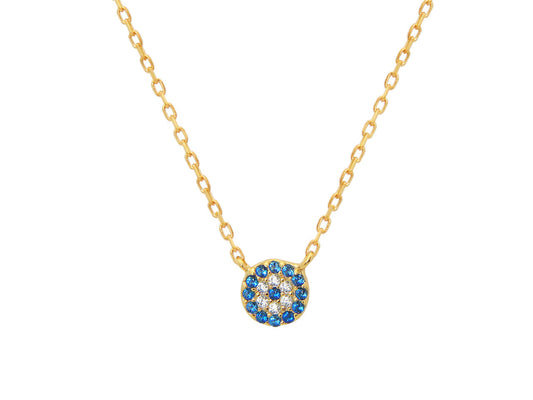 Blue CZ Evil Eye Necklace Necklaces