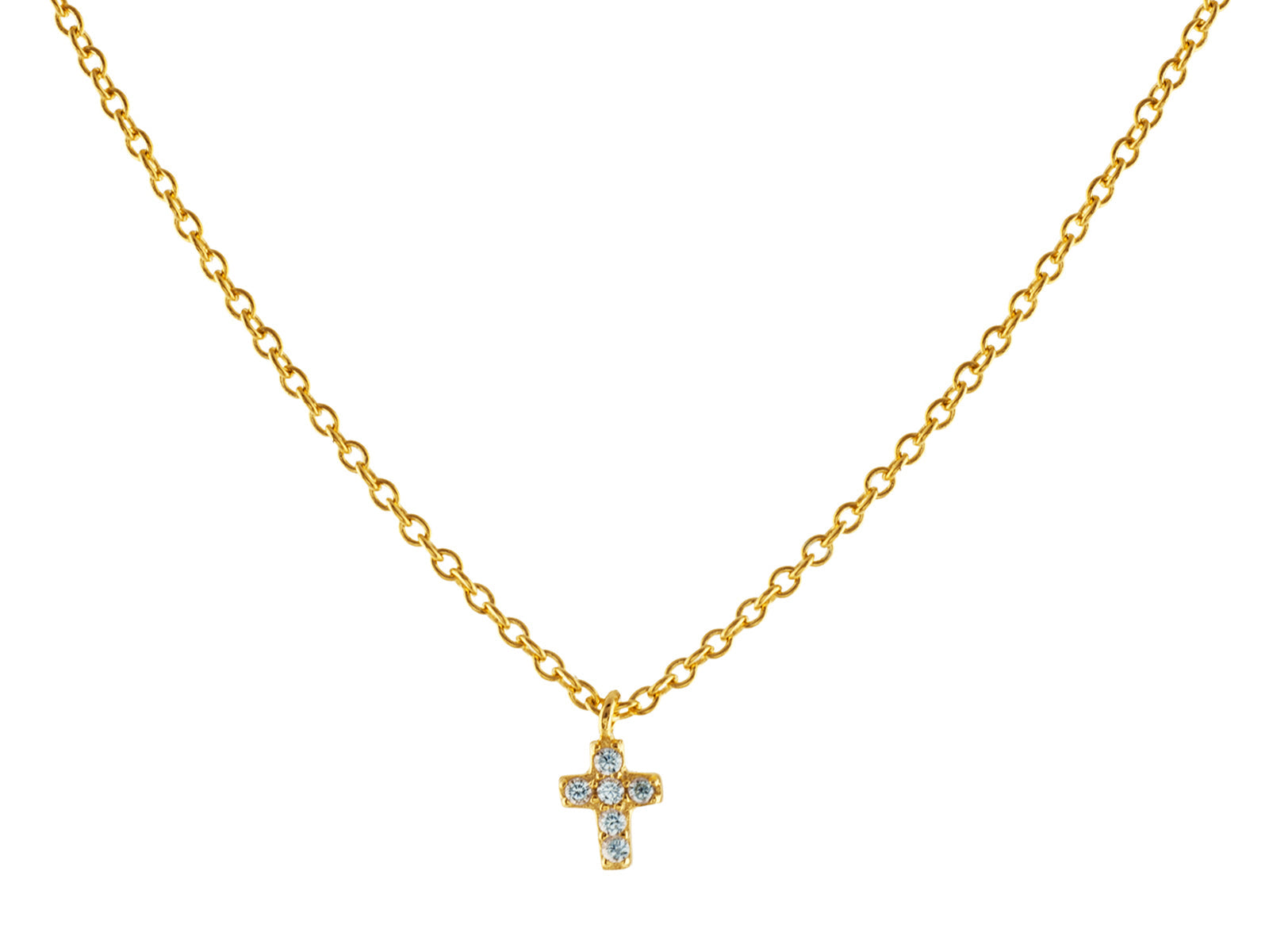 Sparkling Mini Golden Cross Necklace Necklaces