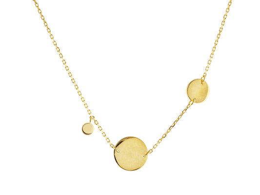 Engravable Golden Greek Discs Necklace Necklaces