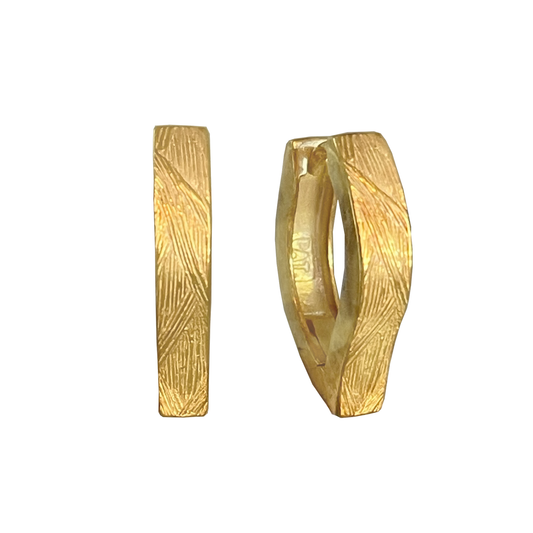 Gold plated Silver Curved Huggie Earrings Earrings