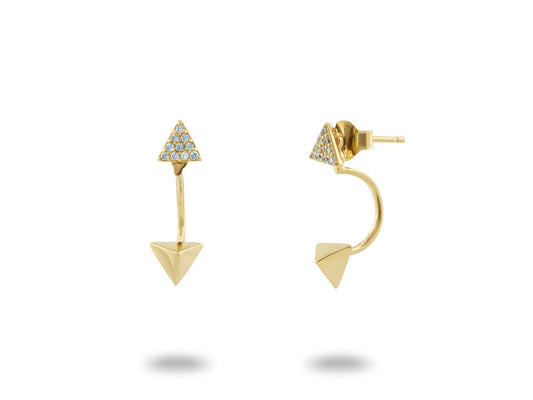 Top & Bottom Pyramid Studs Earrings