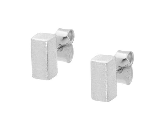 Bar Stud Earrings (Silver) Earrings