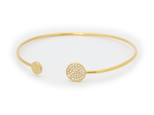 Sparkling Discs Golden Bangle Bracelets