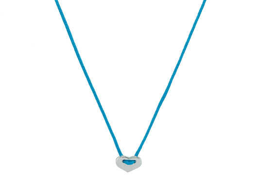 Teal Kindred Cord Mini Heart Choker Necklace (Gold) Necklaces