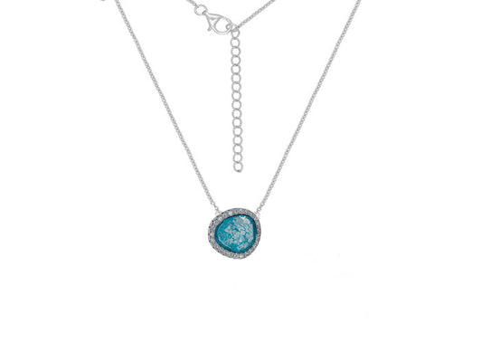 Halo Blue Pendant Necklace Necklaces