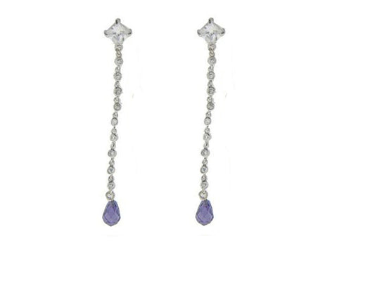 SoCal Amethyst CZ Briolette Earrings Earrings