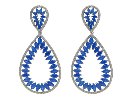 Blue & White CZ Marquise Brilliance Earrings Earrings