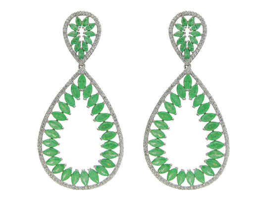 Green & White CZ Marquise Brilliance Earrings Earrings