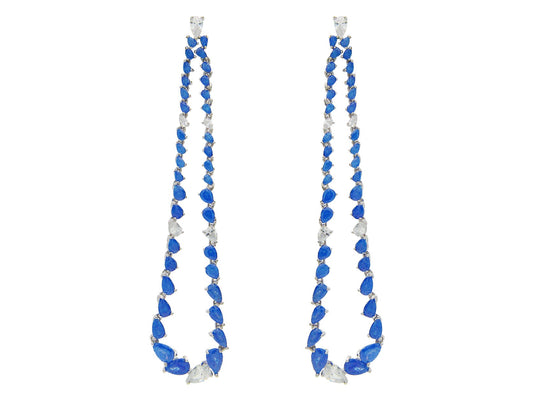 Blue & White Runway Brilliance Earrings Earrings