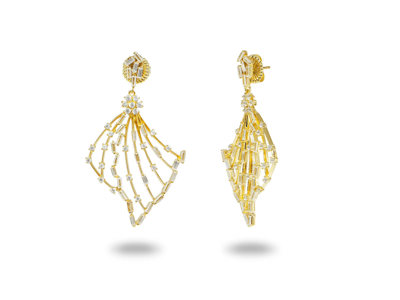 Luxe Sparkling Baguette Angel Wing Earrings Earrings