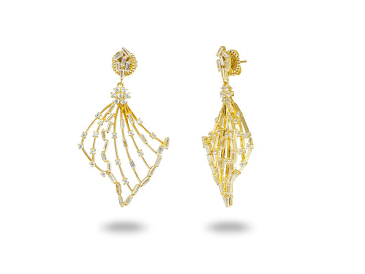 Luxe Sparkling Baguette Angel Wing Earrings Earrings