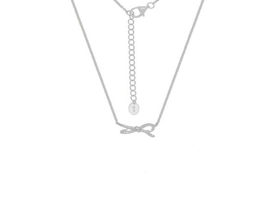 Silver Sparkling Lazo Bow Necklace Necklaces