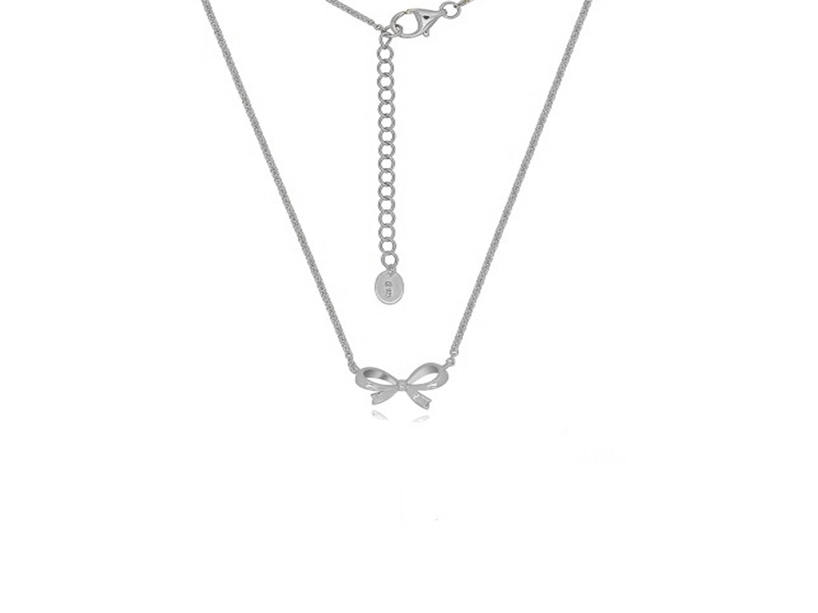 Silver Lazo Bow Necklace Necklaces