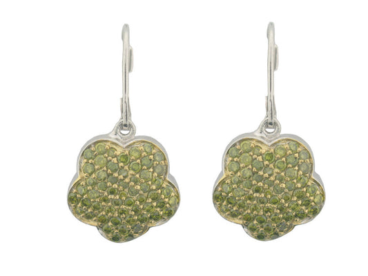 Lime Green Clover Earrings Earrings