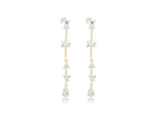 Oscars Brilliant Drop Earrings (Gold) Earrings