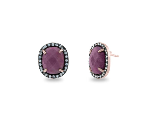 Purple Gemstone Stud Earrings Earrings