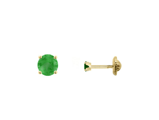 14k Gold Emerald Screwback Earrings (2mm) Earrings