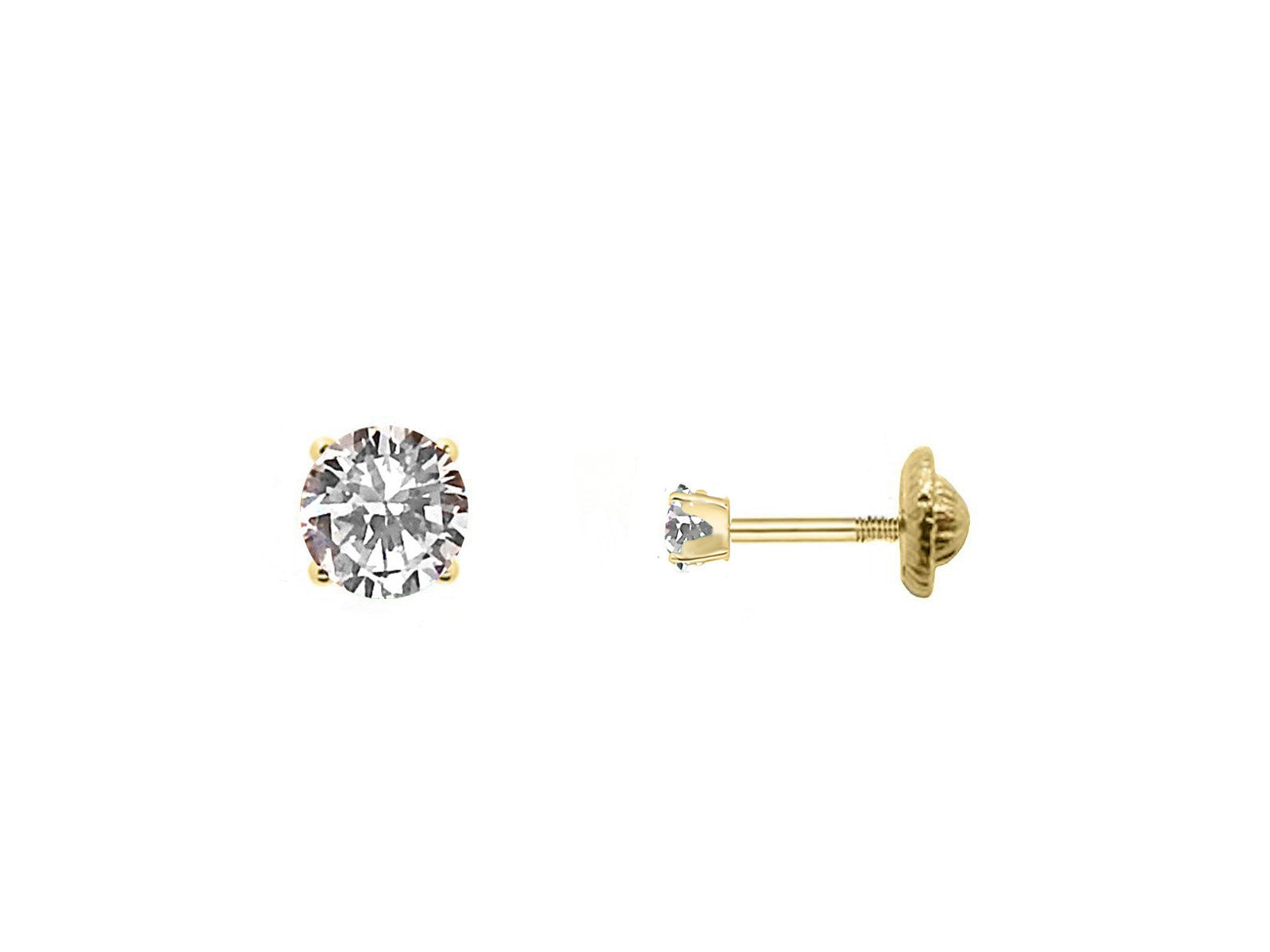 18k Gold CZ Screwback Earrings (2mm) Earrings
