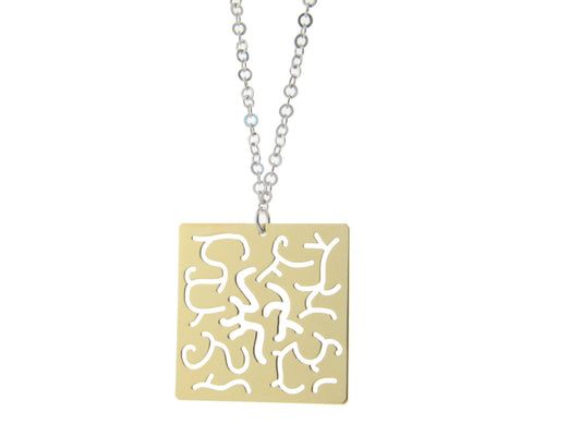 Two Tone Scriptures Pendant Necklace Necklaces