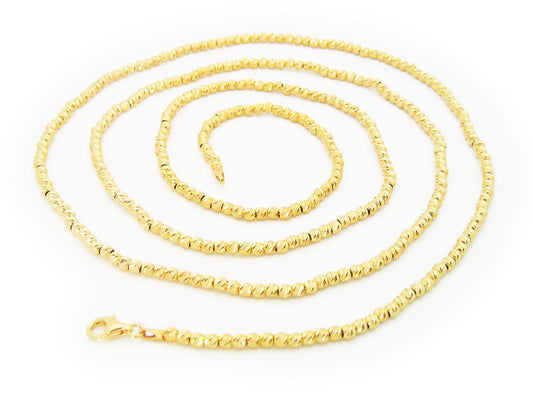 Italian Pebbles Chain Necklace dipped in 18k Gold , 36" Necklaces