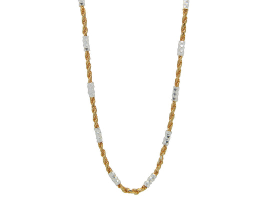 Italian Rope Chain Necklace dipped in 18k Gold , 30" Necklaces