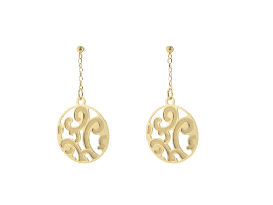 Etruscan Golden Swirls Earrings in Sterling Silver Earrings