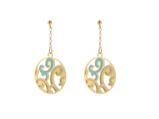 Etruscan Turquoise Swirls Earrings in Sterling Silver Earrings