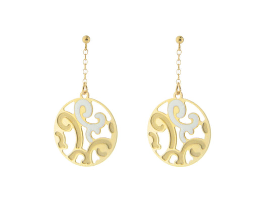 Etruscan White Swirls Earrings in Sterling Silver Earrings