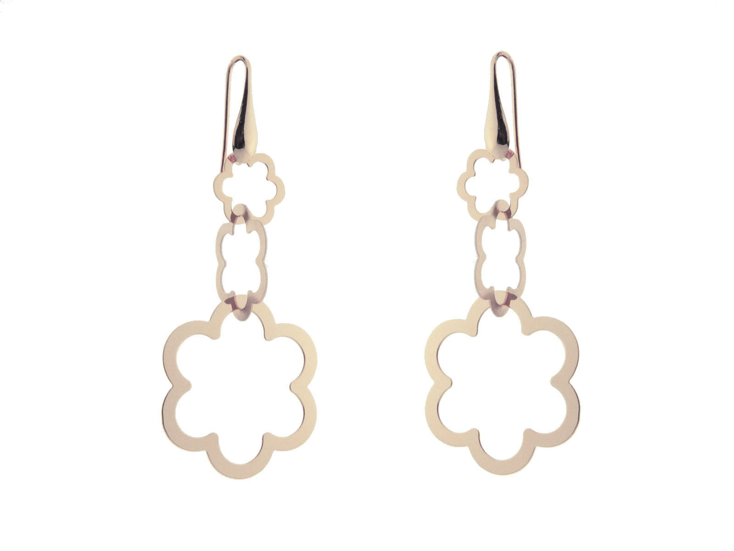 Dangling Open Flowers Hook Earrings Earrings