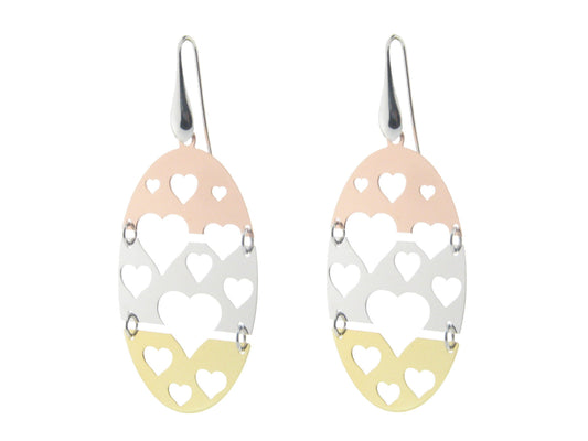 Large Oval Cutout Hearts Hook Earrings Earrings