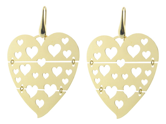 Moveable Large Heart Earrings Earrings