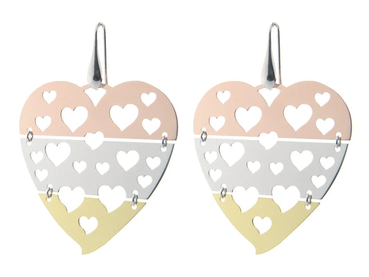 Moveable Large Heart Earrings Earrings