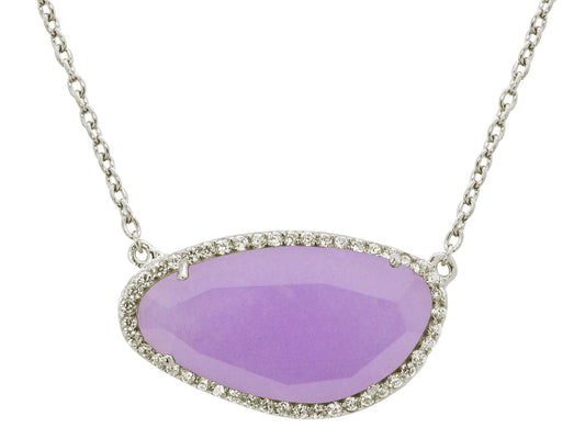 Purple Stone Slice Necklace Necklaces