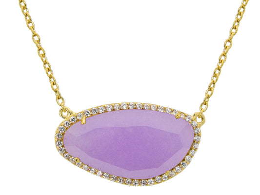 Lavender Stone Slice Necklace Necklaces