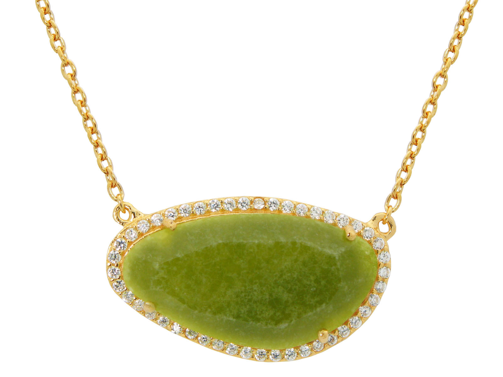 Olive Green Slice Necklace Necklaces