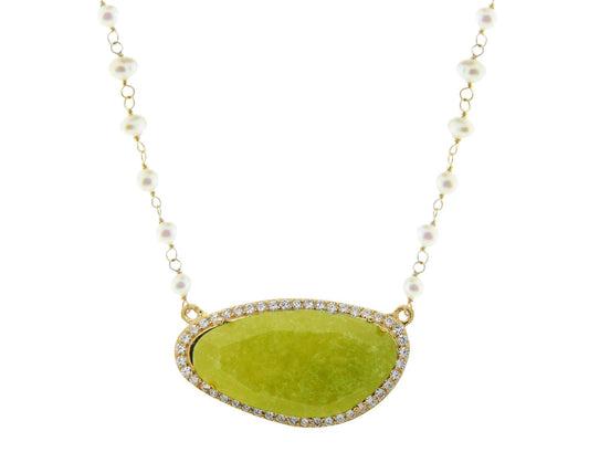 Signature Ella Olive & Pearls Necklace Necklaces