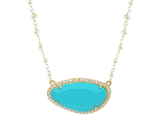 Signature Ella Turquoise & Pearls Necklace Necklaces