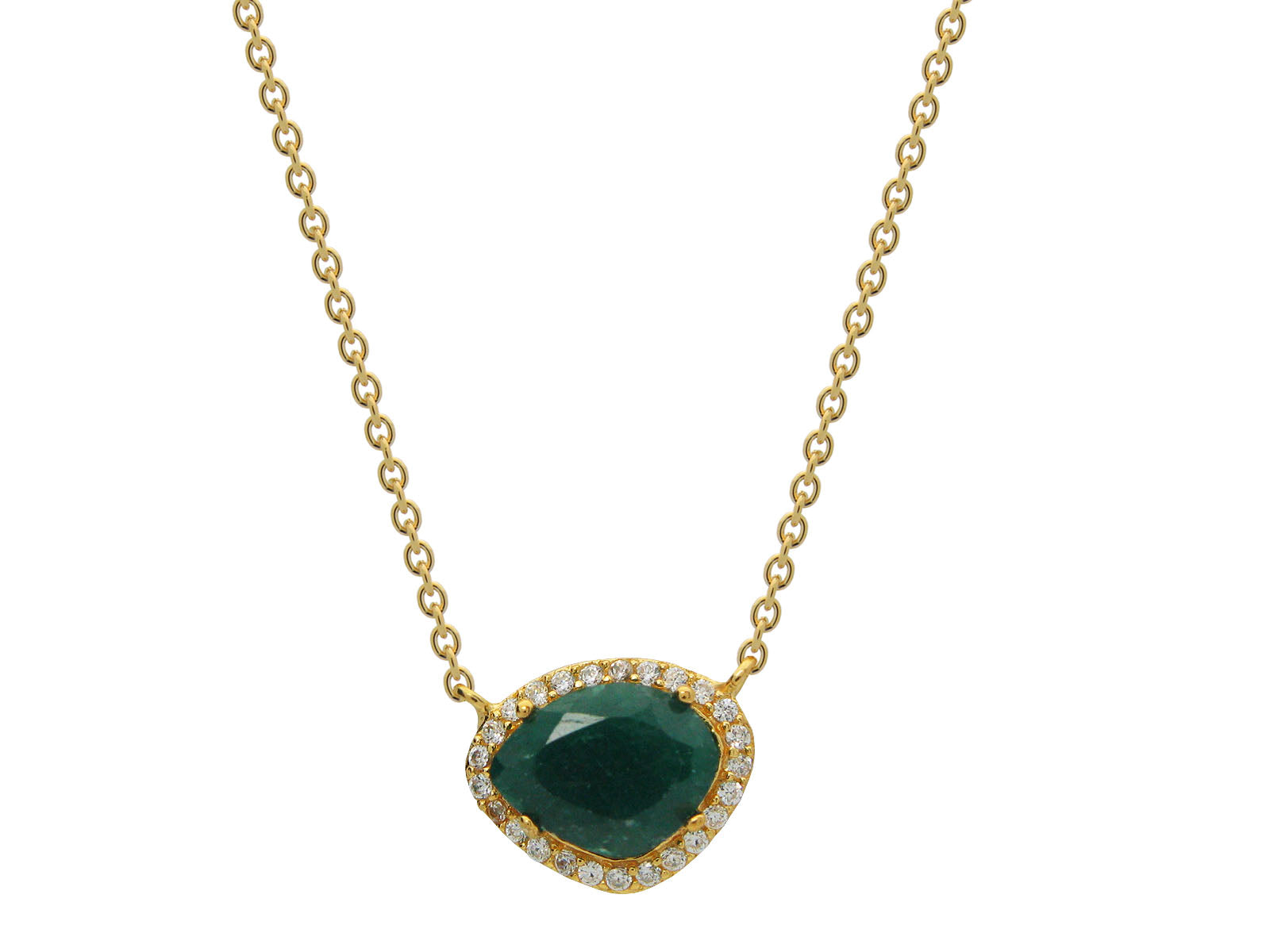 Mini Emerald Corrundum Pendant Necklace Necklaces