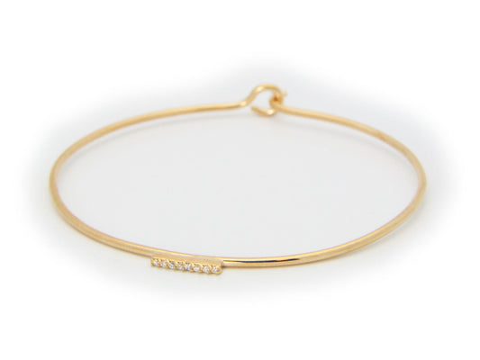 Thin CZ Flash Golden Bar Bangle Bracelets