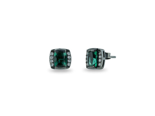 Midnight Green Flash Studs Earrings