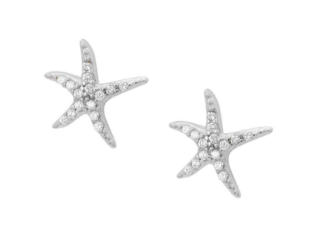 Silver Starfish Stud Earrings Earrings