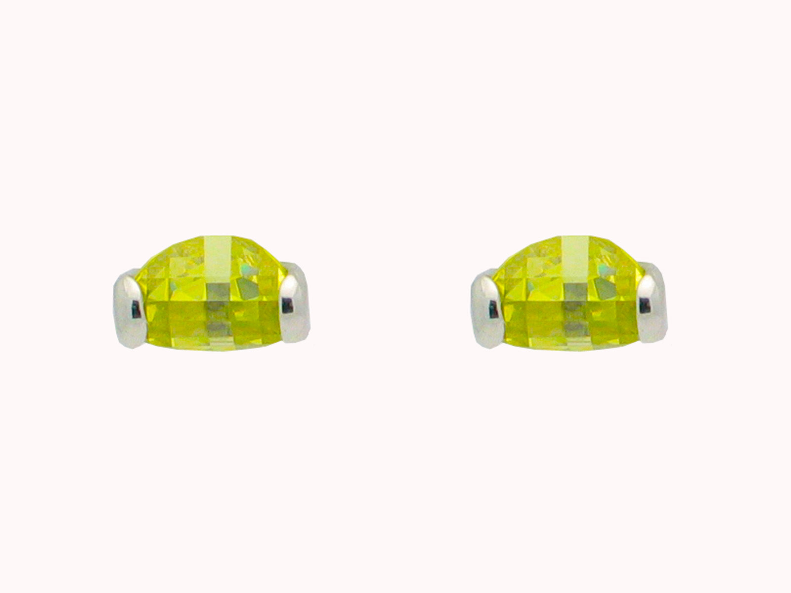 Electric Green Sterling Silver Stud Earrings for Girls Earrings