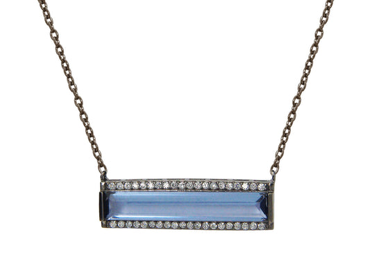 Midnight Blue Flash Bar Necklace Necklaces