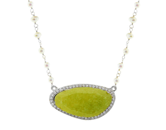 Signature Ella Olive & Pearls Necklace Necklaces