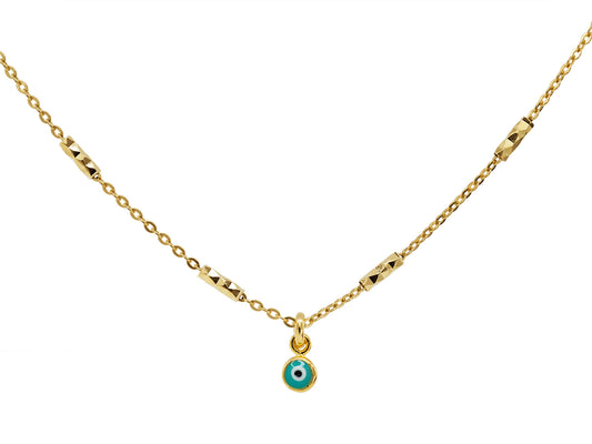 Diamond Cut Mini Evil Eye Necklace Necklaces