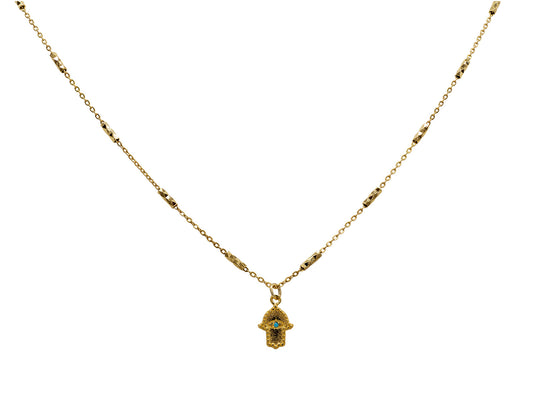Tiny Golden Hamsa Necklace Necklaces