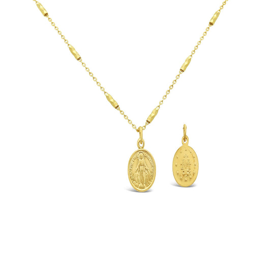 Oval Virgen Milagrosa Medalla Necklace Necklaces